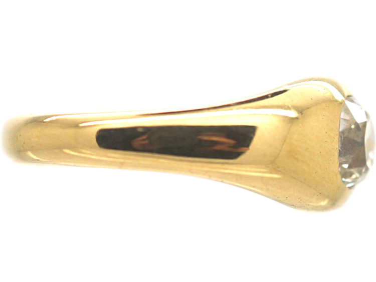 Victorian 18ct Gold & Diamond Rub Over Set Ring