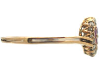 French 18ct Gold Belle Epoque Heart Shaped Ring set with Rubies & Rose Diamonds
