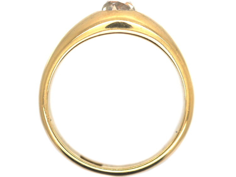 Victorian 18ct Gold & Diamond Rub Over Set Ring
