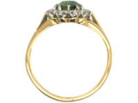 Edwardian 18ct & Platinum Parti Sapphire Oval Cluster Ring