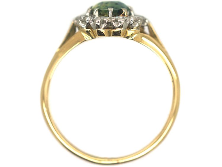 Edwardian 18ct & Platinum Parti Sapphire Oval Cluster Ring