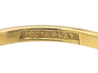 Edwardian 18ct Gold & Platinum Three Stone Diamond Crossover Ring