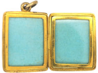 Victorian 15ct Gold Horseshoe & Buckle Rectangular Locket