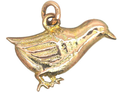 Edwardian 9ct Gold Bird Charm