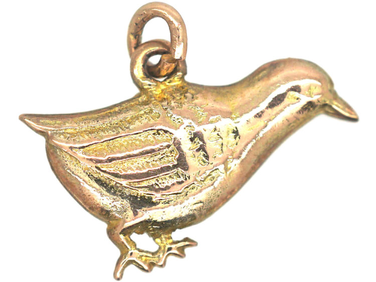 Edwardian 9ct Gold Bird Charm