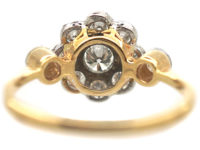 Diamond Cluster Ring with Heart & Arrow Diamond Set Shoulders