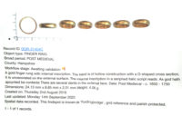 Post Medieval Gold Posy Ring engraved inside with 'As god hath apoynted be contente'
