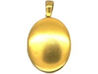 Victorian 18ct Gold & Black Enamel Oval Locket set with a Diamond