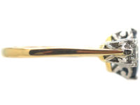 Art Deco 18ct Gold, Sapphire & Diamond Three Stone Ring