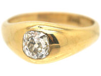 Victorian 18ct Gold & Diamond Rub Over Set Ring