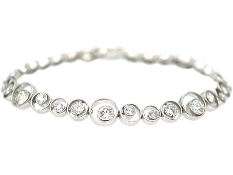 18ct White Gold & Diamond Tourbillon Bracelet by Fred, Paris