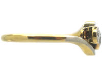 Edwardian 18ct Gold & Platinum Three Stone Diamond Crossover Ring