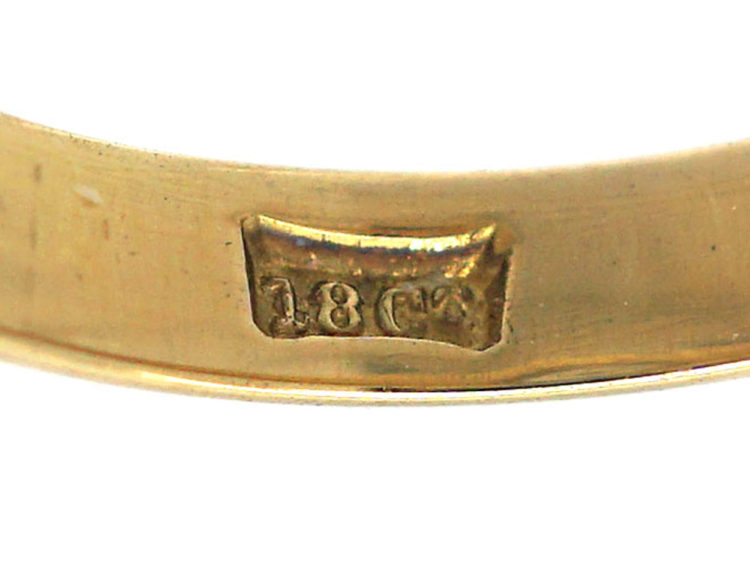Victorian 18ct Gold & Diamond Rub Over Set Ring