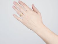 Regency 18ct Gold, Natural Split Pearl, Rose Diamond Ring