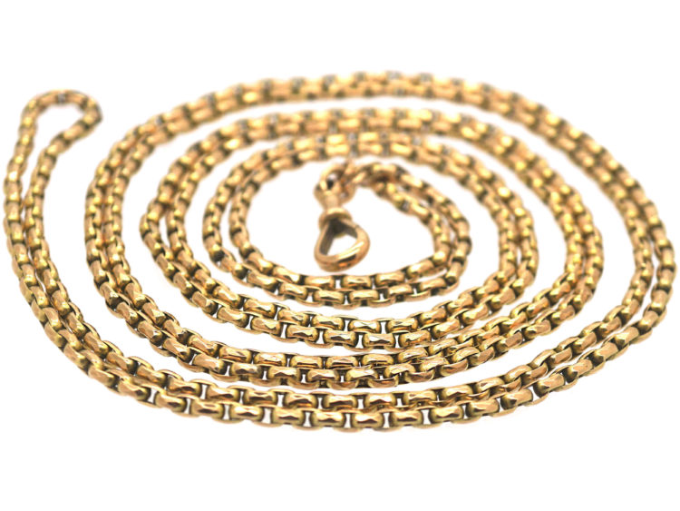 Victorian 9ct Gold Belcher Link Long Guard Chain