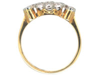 Diamond Cluster Ring with Heart & Arrow Diamond Set Shoulders