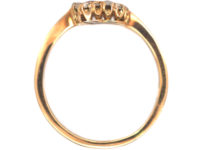 French 18ct Gold Belle Epoque Heart Shaped Ring set with Rubies & Rose Diamonds
