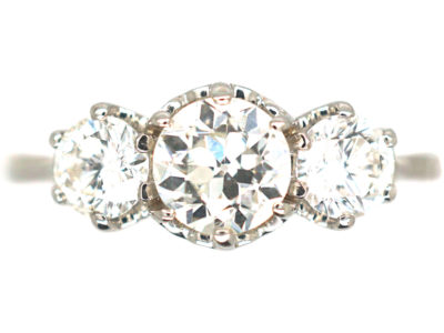 18ct White Gold Three Stone Diamond Ring
