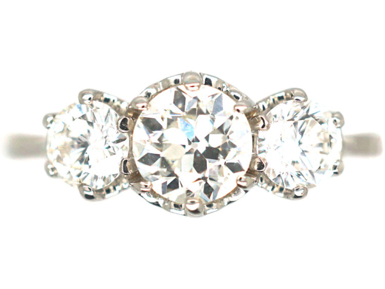 18ct White Gold Three Stone Diamond Ring