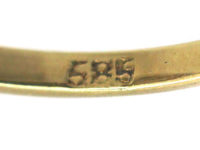 Art Deco 14ct Yellow & White Gold Three Stone Diamond Ring