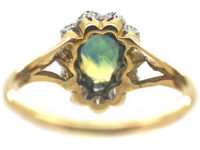 Edwardian 18ct & Platinum Parti Sapphire Oval Cluster Ring