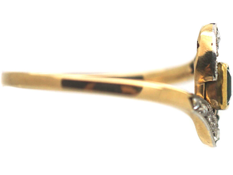 Art Deco Emerald & Rose Diamond Ring