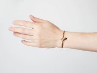 9ct Gold Snake Bangle with Green Garnet Eyes