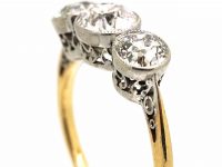 Edwardian 18ct Gold & Platinum, Three Stone Diamond Ring