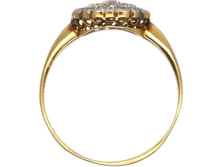 Edwardian 18ct Gold & Platinum Diamond Cluster Ring
