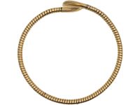 9ct Gold Snake Bangle with Green Garnet Eyes