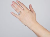 18ct Gold Triple Cluster Ring set with Sapphires & Diamonds by Charles Green & Sons