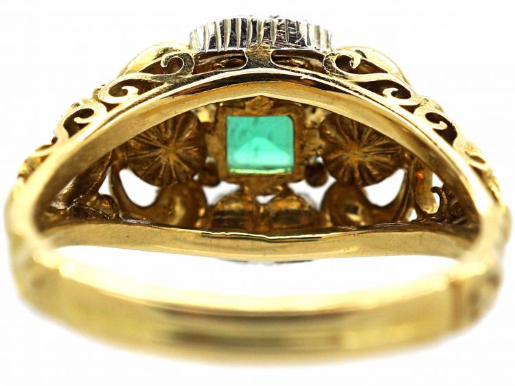 18ct Gold, Emerald & Diamond Ring