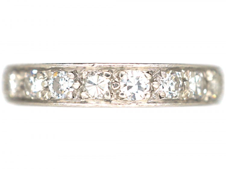 Art Deco French Platinum & Diamond Eternity Ring