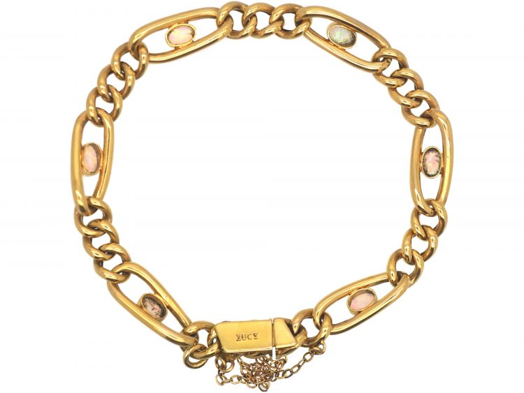 Edwardian 15ct Gold Bracelet set with Opals