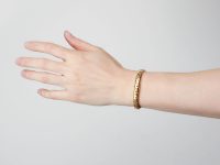 Victorian 15ct Gold Bangle with Applied Decoration