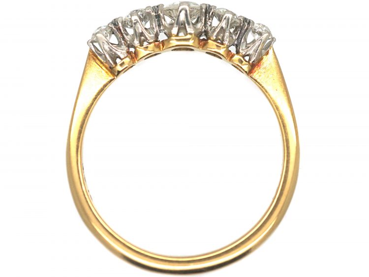 Early 20th Century 18ct Gold & Platinum, Five Stone Diamond Ring