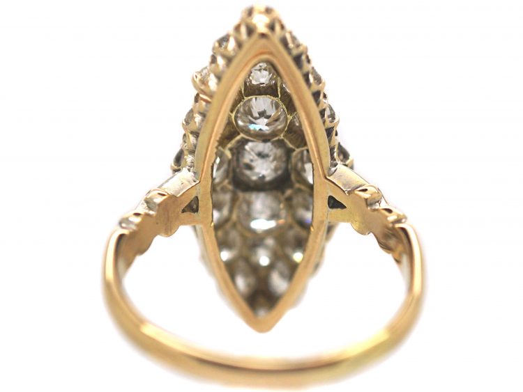 Victorian 18ct Gold, Marquise Shaped Diamond Ring