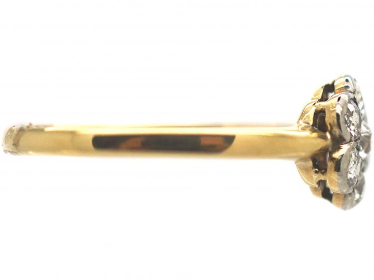 Edwardian 18ct Gold & Platinum Diamond Cluster Ring