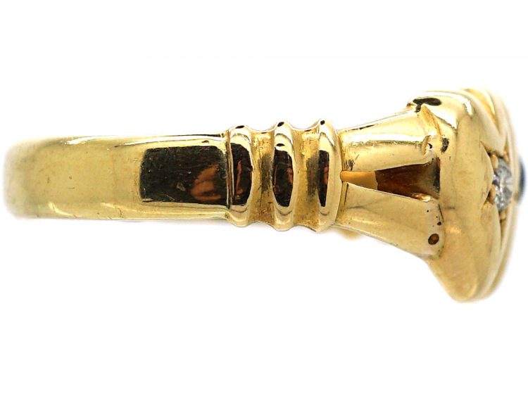 Edwardian 18ct Gold Double Heart Ring