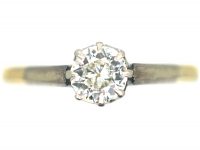Art Deco 18ct Gold & Platinum, Diamond Solitaire Ring