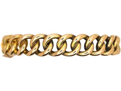 Edwardian 15ct Gold Coiled Curb Link Bangle