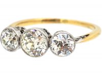 Edwardian 18ct Gold & Platinum, Three Stone Diamond Ring