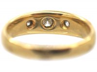 Victorian 18ct Gold, Three Stone Diamond Gypsy Ring
