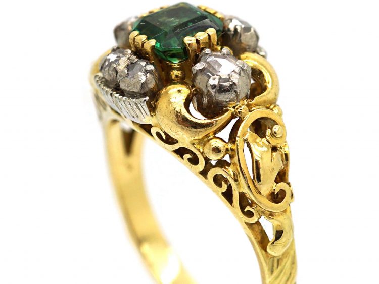 18ct Gold, Emerald & Diamond Ring