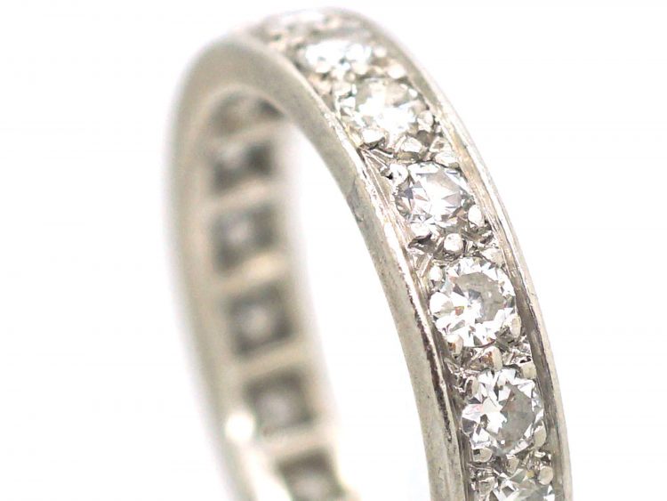 Art Deco French Platinum & Diamond Eternity Ring