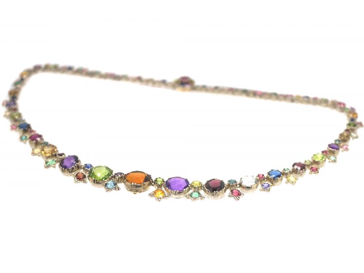 Victorian Gold & Silver Harlequin Necklace