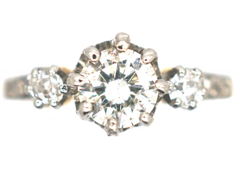 Edwardian 18ct Gold Three Stone Diamond Ring