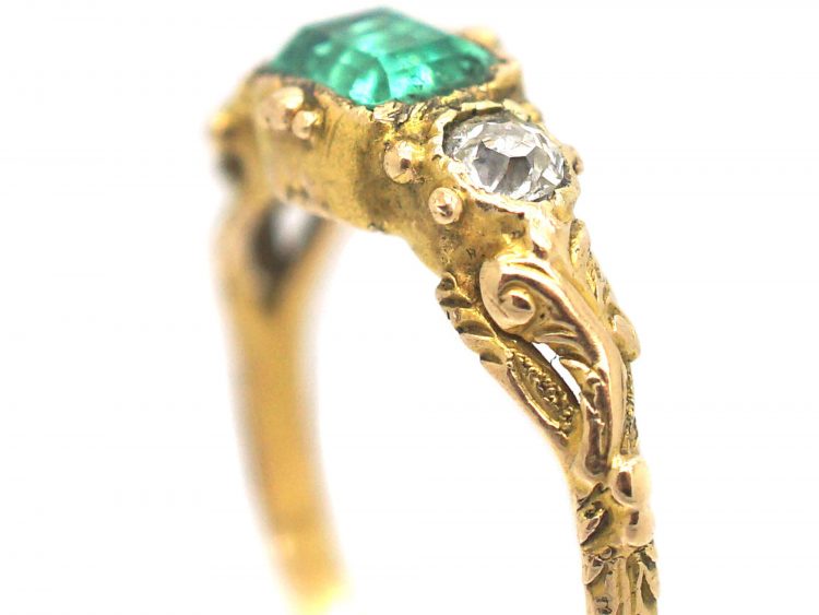 Regency 15ct Gold, Emerald & Diamond Ring