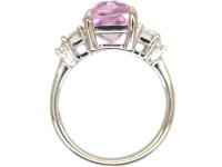 18ct White Gold, Kunzite & Diamond Ring