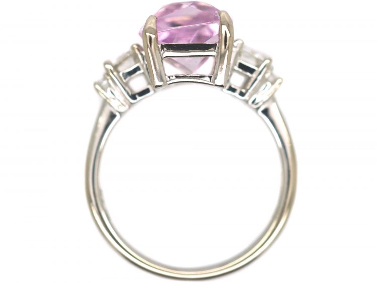 18ct White Gold, Kunzite & Diamond Ring